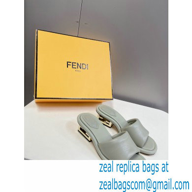 Fendi Baguette nappa leather slides Light Green 2023