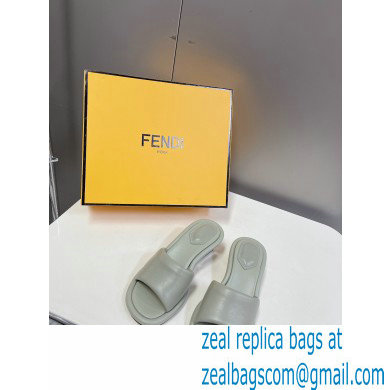 Fendi Baguette nappa leather slides Light Green 2023