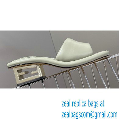 Fendi Baguette nappa leather slides Light Green 2023