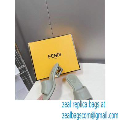 Fendi Baguette nappa leather slides Light Green 2023