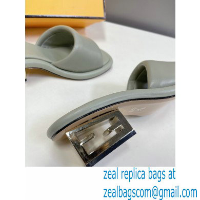 Fendi Baguette nappa leather slides Light Green 2023