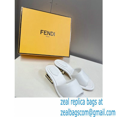 Fendi Baguette nappa leather slides White 2023