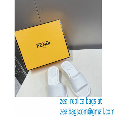 Fendi Baguette nappa leather slides White 2023