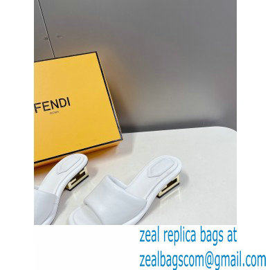 Fendi Baguette nappa leather slides White 2023 - Click Image to Close