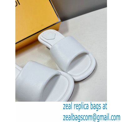 Fendi Baguette nappa leather slides White 2023 - Click Image to Close