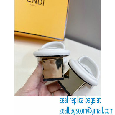 Fendi Baguette nappa leather slides White 2023