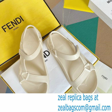 Fendi EVA Rubber Sandals White 2023 - Click Image to Close