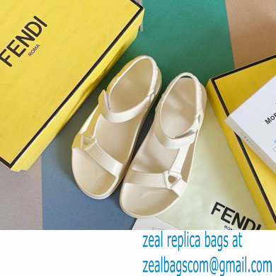 Fendi EVA Rubber Sandals White 2023