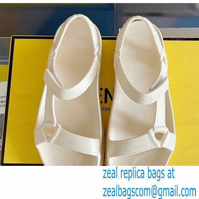Fendi EVA Rubber Sandals White 2023