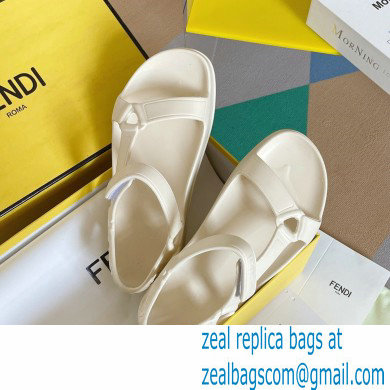 Fendi EVA Rubber Sandals White 2023