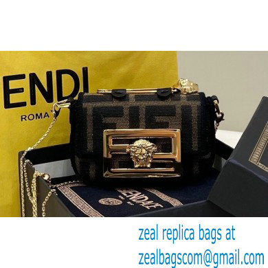 Fendi Fendace Nano Baguette Bag Charm FF Canvas 2023