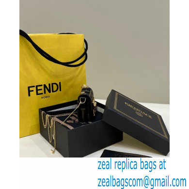 Fendi Fendace Nano Baguette Bag Charm FF Canvas 2023