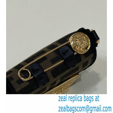 Fendi Fendace Nano Baguette Bag Charm FF Canvas 2023