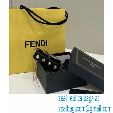 Fendi Fendace Nano Baguette Bag Charm Leather Black 2023 - Click Image to Close