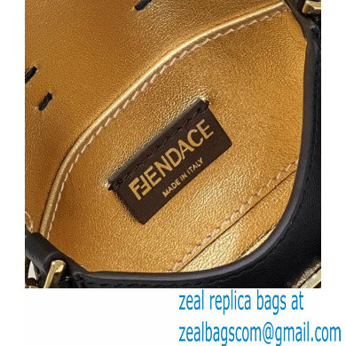 Fendi Fendace Nano Baguette Bag Charm Leather Black 2023 - Click Image to Close
