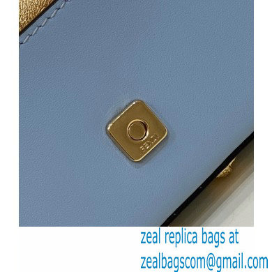 Fendi Fendace Nano Baguette Bag Charm Leather Blue 2023 - Click Image to Close