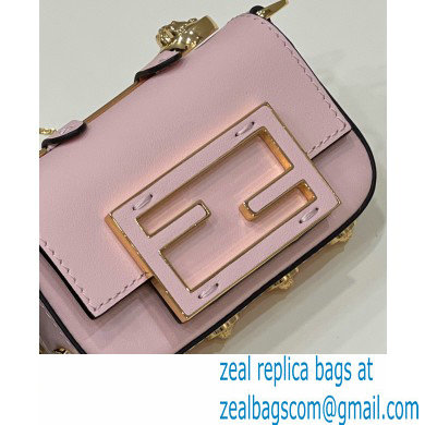 Fendi Fendace Nano Baguette Bag Charm Leather Pink 2023 - Click Image to Close
