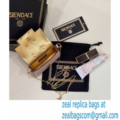 Fendi Fendace Nano Baguette Bag Charm Leather Pink 2023 - Click Image to Close