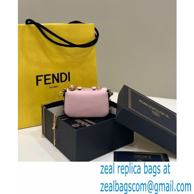 Fendi Fendace Nano Baguette Bag Charm Leather Pink 2023