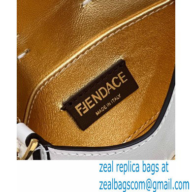 Fendi Fendace Nano Baguette Bag Charm Leather White 2023