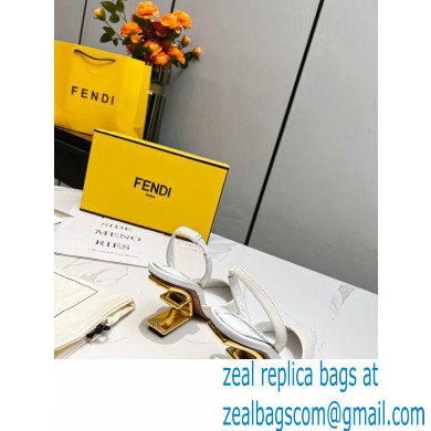 Fendi First Heel 9.5cm leather high-heeled slingbacks White 2023