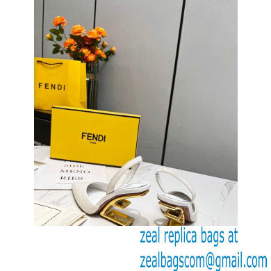 Fendi First Heel 9.5cm leather high-heeled slingbacks White 2023