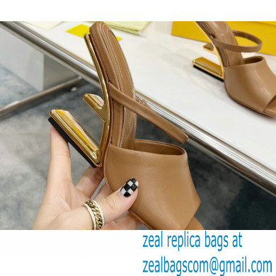 Fendi First leather high-heeled sandals Brown 2023 - Click Image to Close