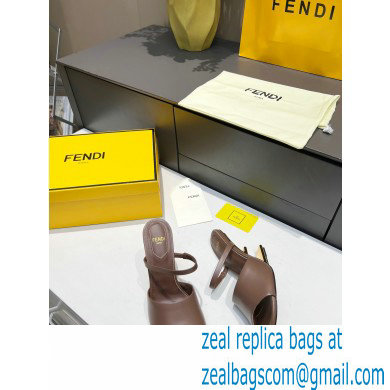 Fendi First leather high-heeled sandals Coffee 2023 - Click Image to Close