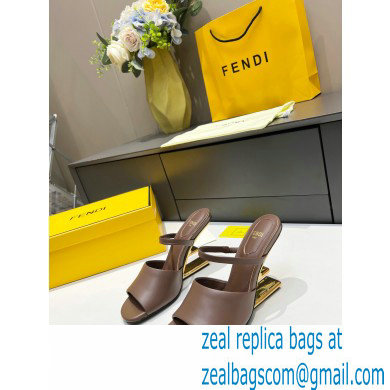 Fendi First leather high-heeled sandals Coffee 2023