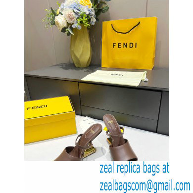 Fendi First leather high-heeled sandals Coffee 2023