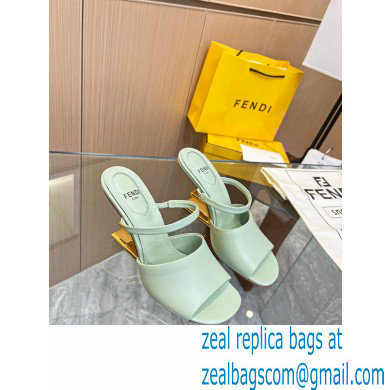 Fendi First leather high-heeled sandals Light Green 2023 - Click Image to Close