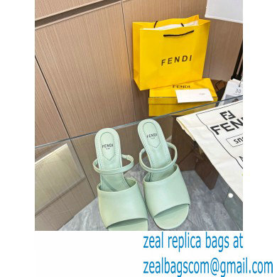 Fendi First leather high-heeled sandals Light Green 2023