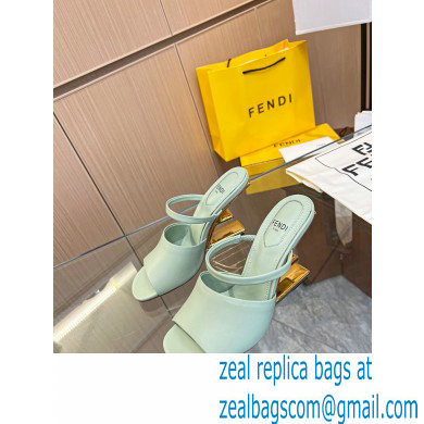 Fendi First leather high-heeled sandals Light Green 2023 - Click Image to Close