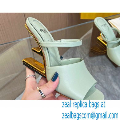 Fendi First leather high-heeled sandals Light Green 2023