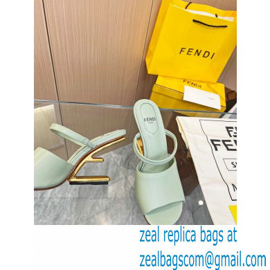 Fendi First leather high-heeled sandals Light Green 2023