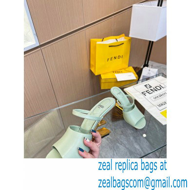 Fendi First leather high-heeled sandals Light Green 2023