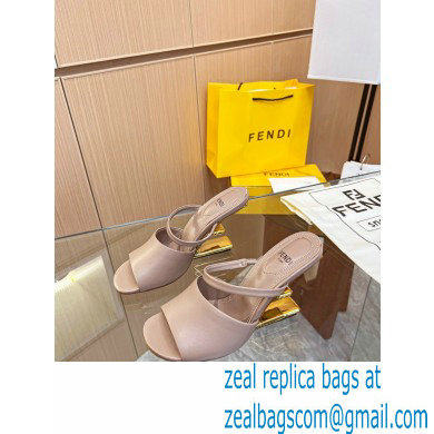 Fendi First leather high-heeled sandals Nude 2023