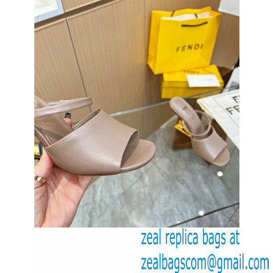 Fendi First leather high-heeled sandals Nude 2023