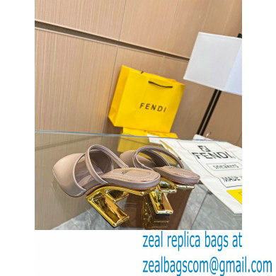 Fendi First leather high-heeled sandals Nude 2023 - Click Image to Close