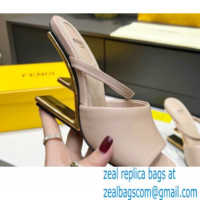 Fendi First leather high-heeled sandals Nude Pink 2023