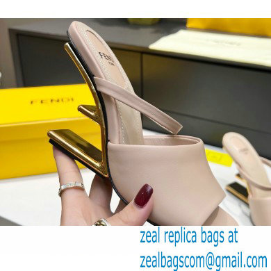 Fendi First leather high-heeled sandals Nude Pink 2023 - Click Image to Close