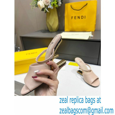 Fendi First leather high-heeled sandals Nude Pink 2023 - Click Image to Close