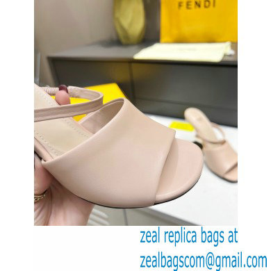 Fendi First leather high-heeled sandals Nude Pink 2023