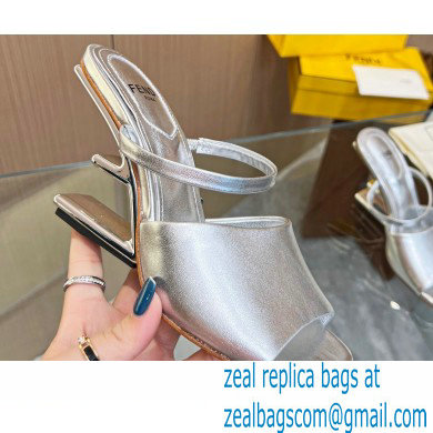 Fendi First leather high-heeled sandals Silver 2023 - Click Image to Close