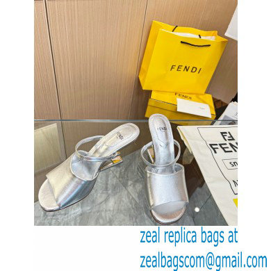 Fendi First leather high-heeled sandals Silver 2023 - Click Image to Close