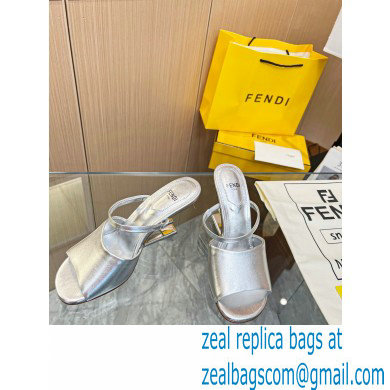 Fendi First leather high-heeled sandals Silver 2023