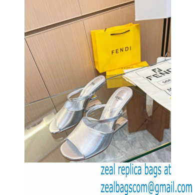 Fendi First leather high-heeled sandals Silver 2023
