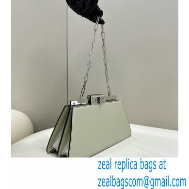 Fendi leather Peekaboo Cut Medium bag Light Green 2023