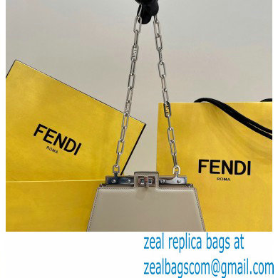 Fendi leather Peekaboo Cut Petite bag Beige 2023