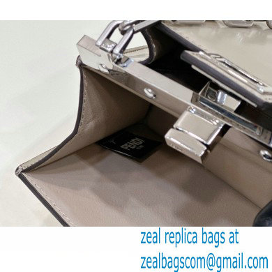 Fendi leather Peekaboo Cut Petite bag Beige 2023